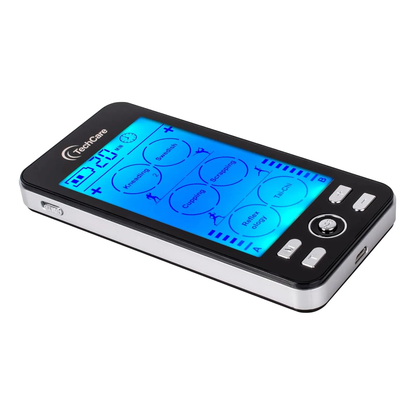 TechCare Massager Plus 24 Unidad TENS Alivio Dolor Muscular 24 Modos Pantalla LCD