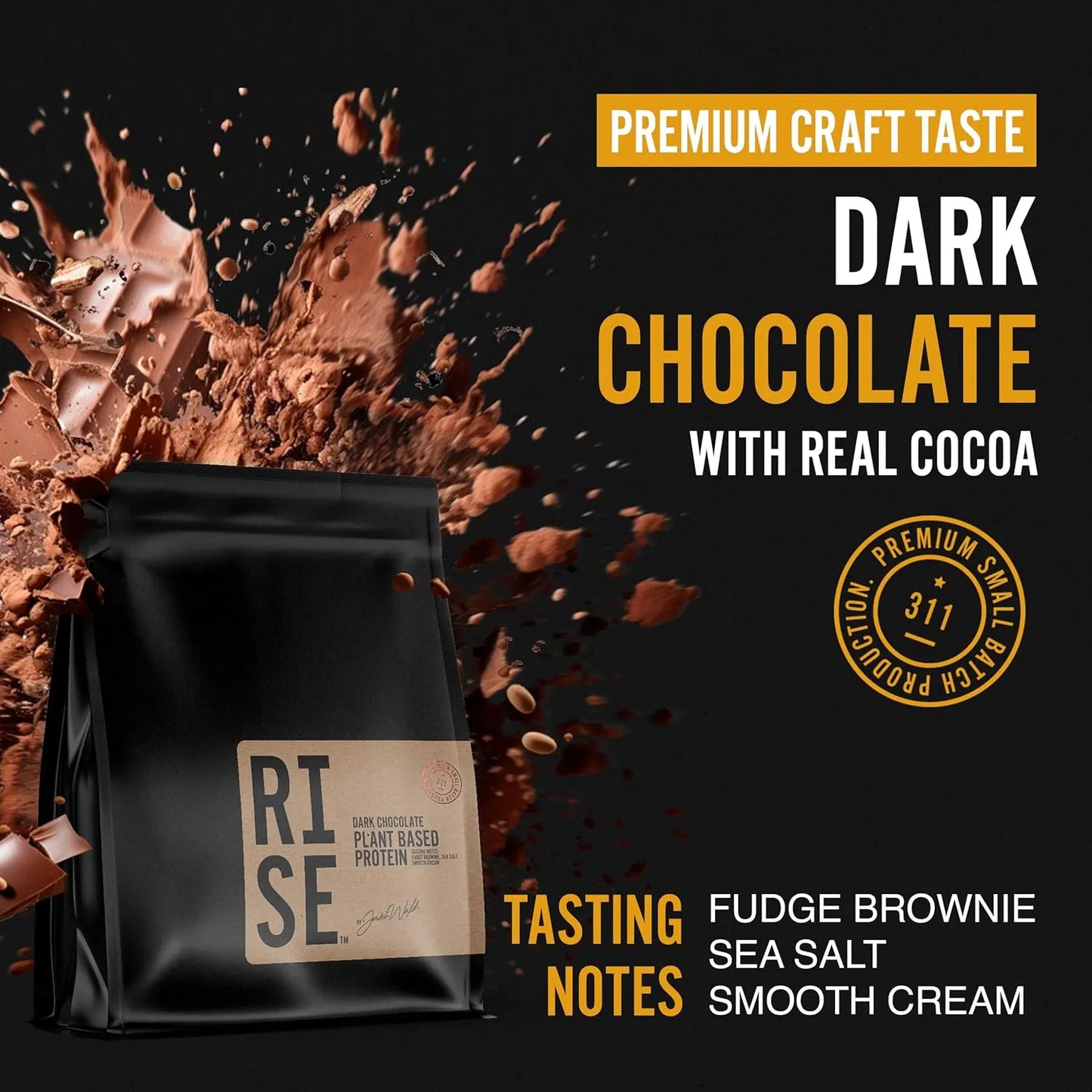 Proteina Vegetal Chocolate Negro 200g Sabor Intenso Recuperacion Muscular