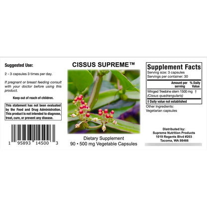 Supreme Nutricion Cissus Supreme 90 Capsulas Vegetarianas Puras Con Alas De Arbol