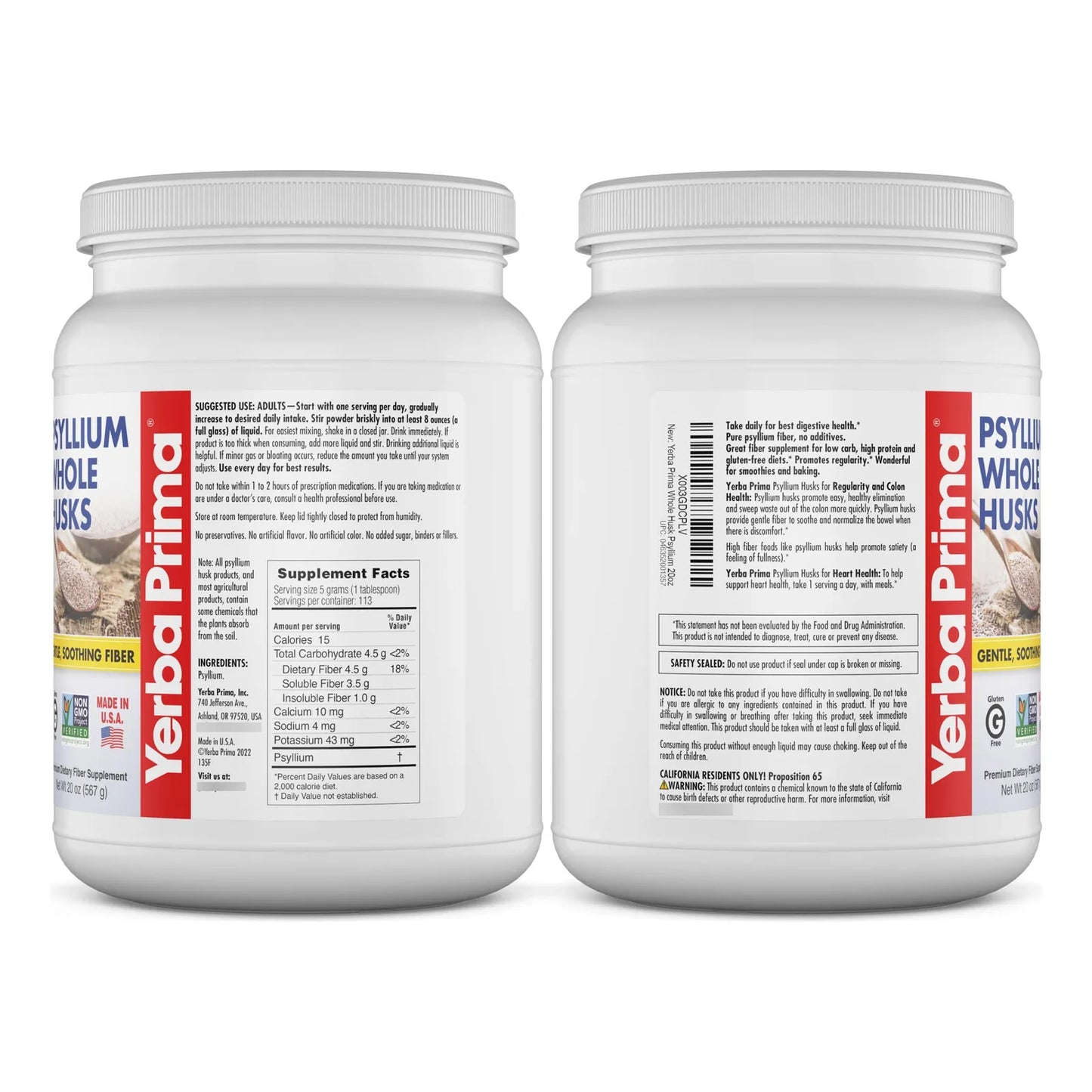 Fibra De Cáscaras De Psyllium 20 Onzas Limpieza Colon Salud Intestinal Vegano Sin Gluten