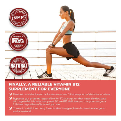 Vitamina Líquida Liposomal B12 2500 Mcg Con Ácido Fúlvico Energía Y Bienestar