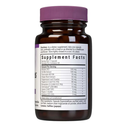 Suporte Digestivo De Proteínas 60 Cápsulas Vegetales Sin Soja Bluebonnet Nutrition