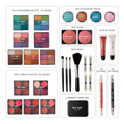 Kit De Maquillaje Para Adolescentes Con Sombras Bálsamo Y Lápiz Labial