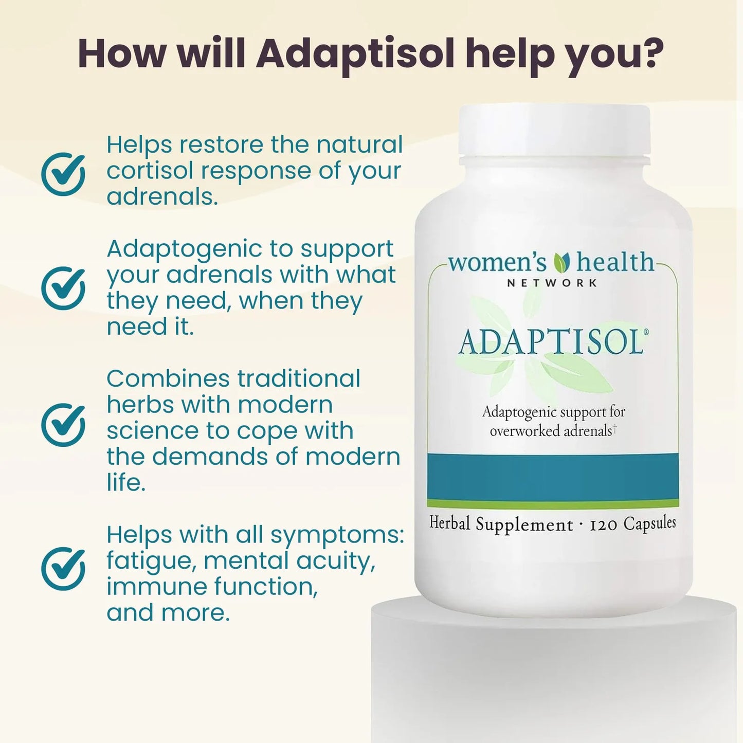 Adaptisol Alivio Natural Fatiga Suprarrenal 120 Capsulas Efectivas