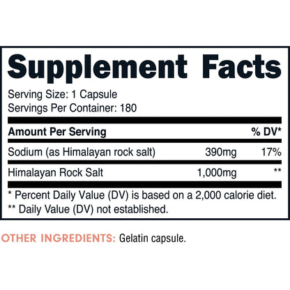 Capsulas De Sal Del Himalaya 1000 Mg 180 Porciones Pureza Mineral