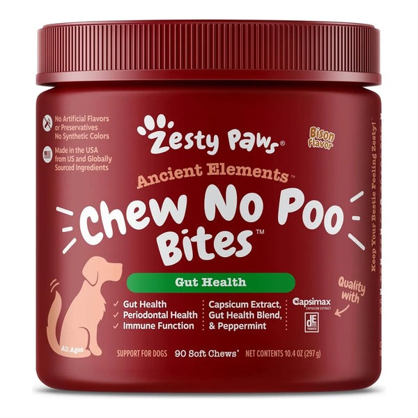 Masticables Suaves No Poo Para Perros Con Probióticos Zesty Paws 90 Piezas