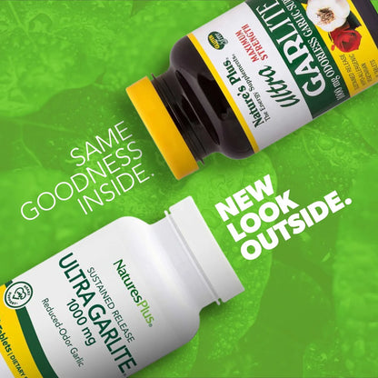 Tabletas De Ajo Ultraconcentrado Liberación Sostenida 1000 Mg Natures Plus 90 Vegetarianas