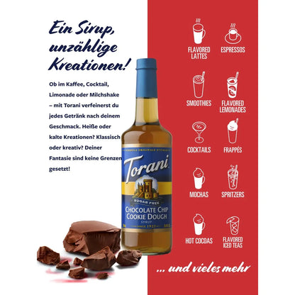 Jarabe Torani Masa De Galletas Con Chispas De Chocolate Sin Azúcar 25.4 Fl Oz