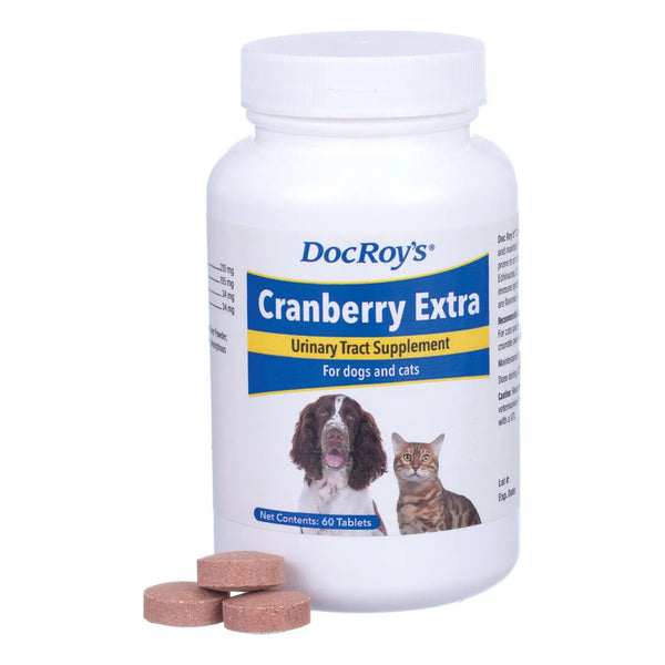 Doc Roys Arándano Extra Para Perros Y Gatos 60ct Suplemento Urinario Natural