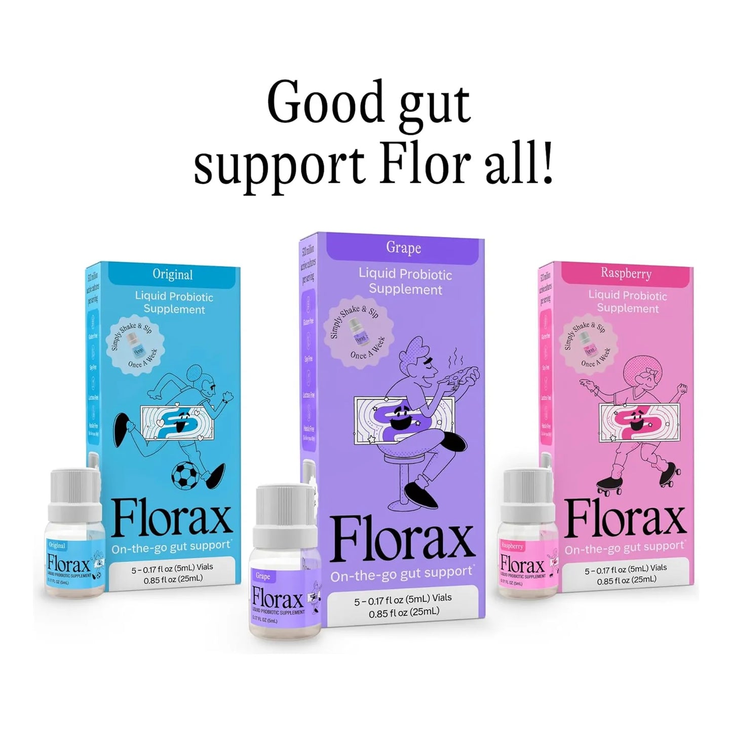 Florax Probiótico Líquido Soporte Intestinal Sabor Uva Vegano Sin Gluten