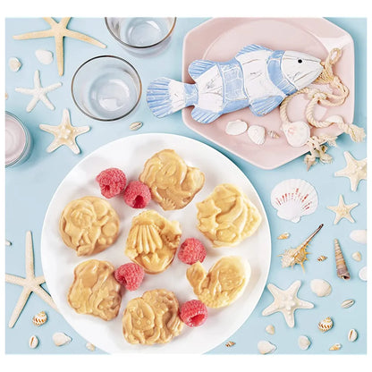 Mermaid Waffle Maker Crea 7 Gofres En Forma De Sirena Divertidos Y Deliciosos