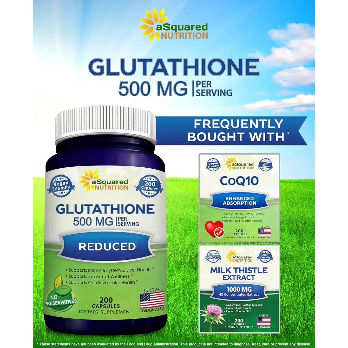 Glutatión 500 Mg Antioxidante Salud Hígado Piel 200 Cápsulas Vegano