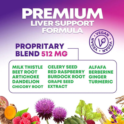Fórmula Hepática Cardo Mariano Alcachofa Diente De León Desintoxicación Natural