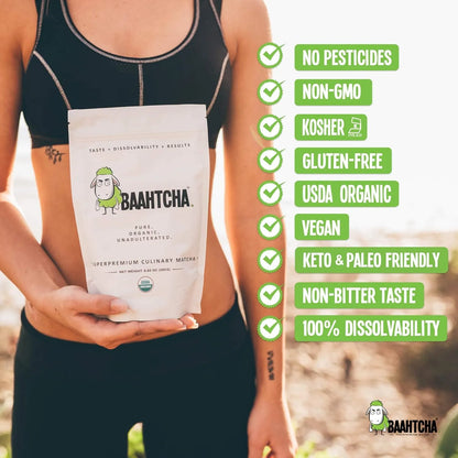 Polvo De Té Verde Matcha Orgánico USDA Energía Natural Antioxidante Grado Culinario