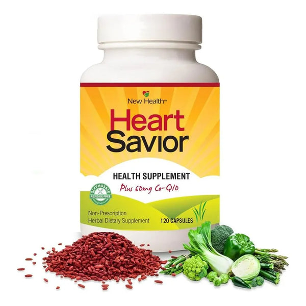 HeartSavior Suplemento De Colesterol 6 Ingredientes Potentes 120 Caps CoQ10