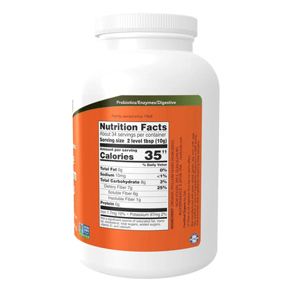 Cascaras De Psyllium Organicas Enteras Fibra Soluble 340 Gr NOW Suplementos