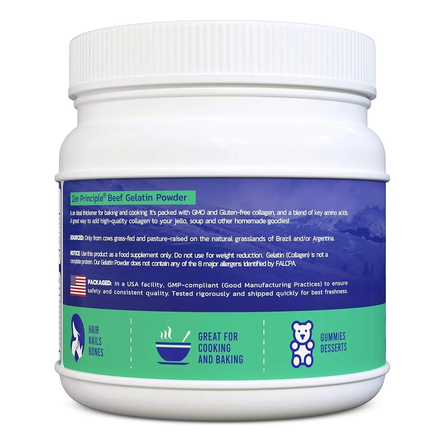 Polvo De Gelatina De Carne Natural 200g Sin Gluten Colageno Tipo 1 Y 3