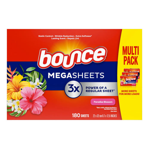 Hojas Para Secadora Mega Dryer Paradise Blossom 180 Unidades Aroma Duradero