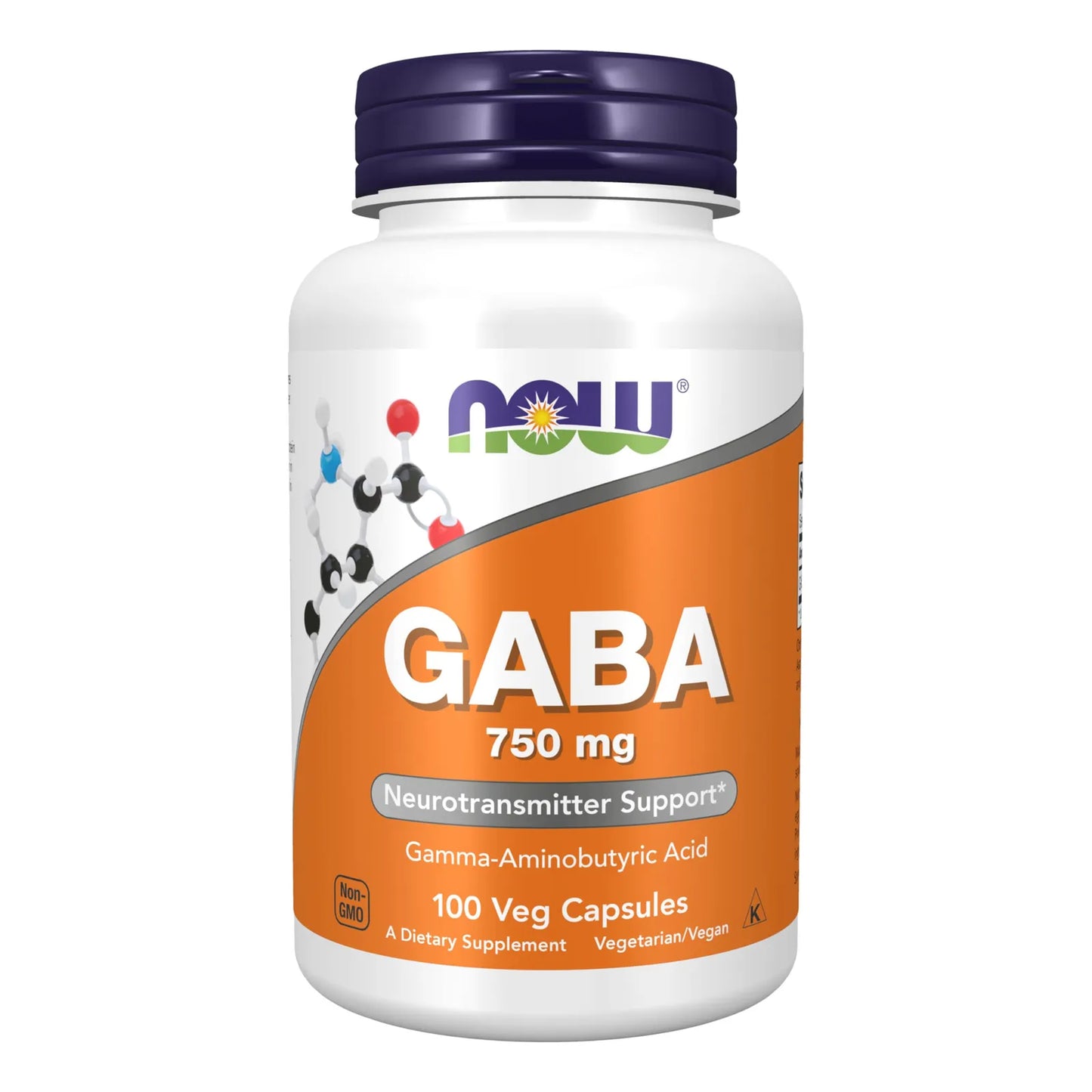 Now Suplementos GABA 750 Mg 100 Cápsulas Vegetales Relajación Y Sueño