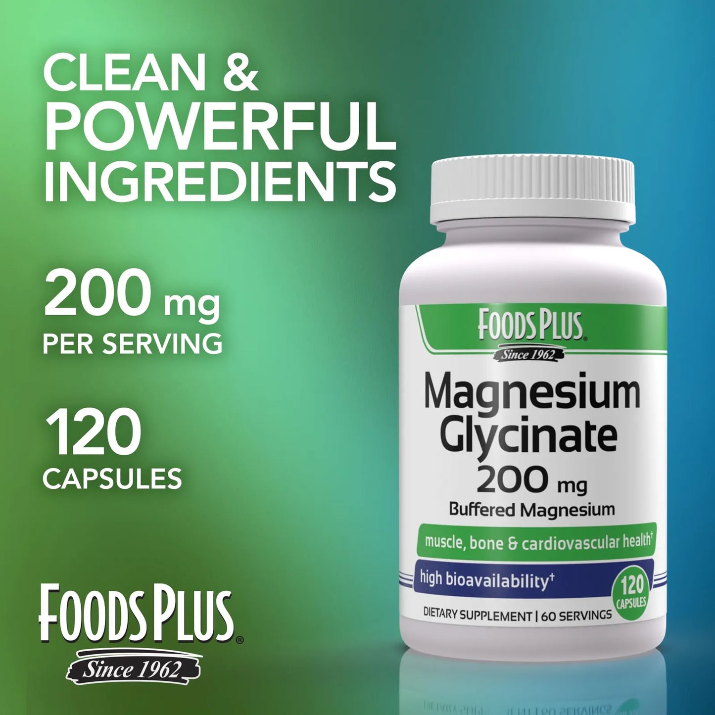 Glicinato De Magnesio 200 Mg Alta Biodisponibilidad Salud Muscular Y Osea 60 Porciones