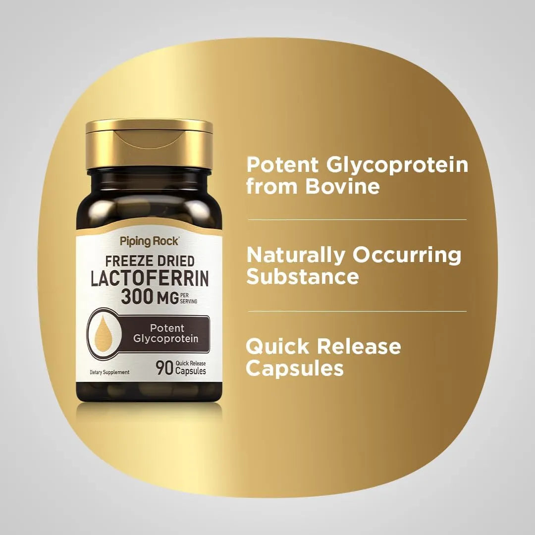 Capsulas De Lactoferrina 300 Mg 90 Unidades Glicoproteina Potente Sin Omg Sin Gluten