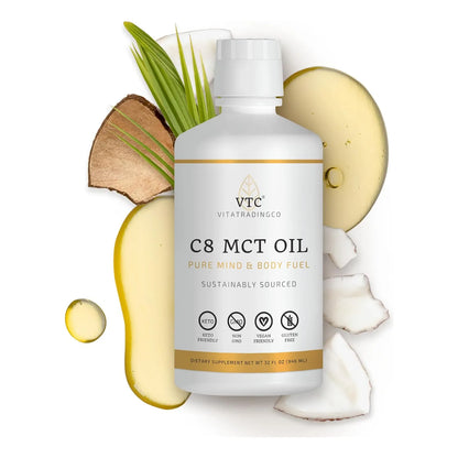 Aceite Mct C8 Puro 32 Oz Keto Paleo Energia Enfoque Vita Trading Co
