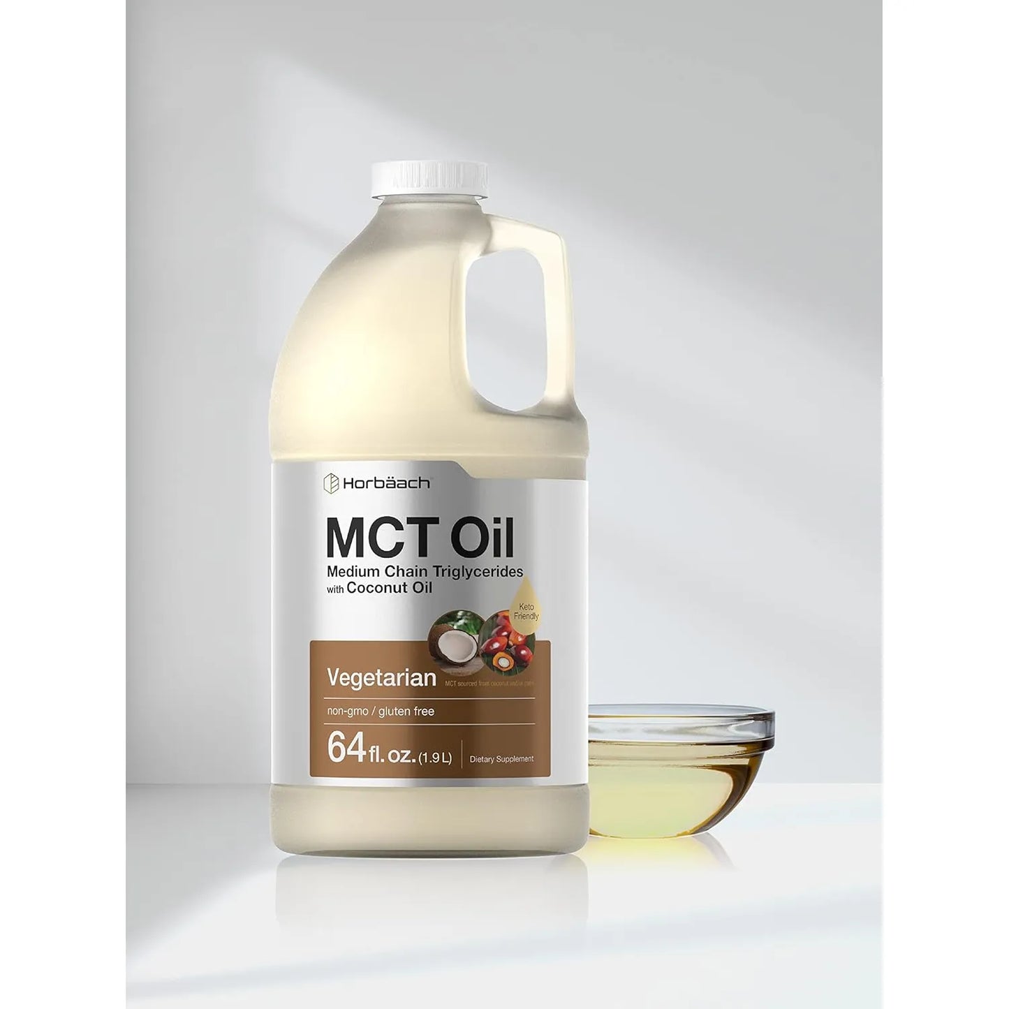 Aceite MCT Horbäach 1.89 Litros 100% Puro Para Keto Mezcla Con Café Y Más