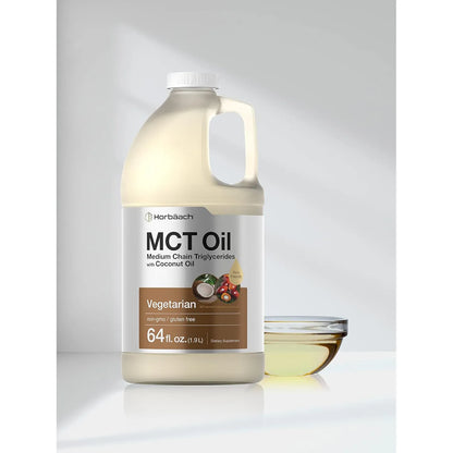 Aceite MCT Horbäach 1.89 Litros 100% Puro Para Keto Mezcla Con Café Y Más