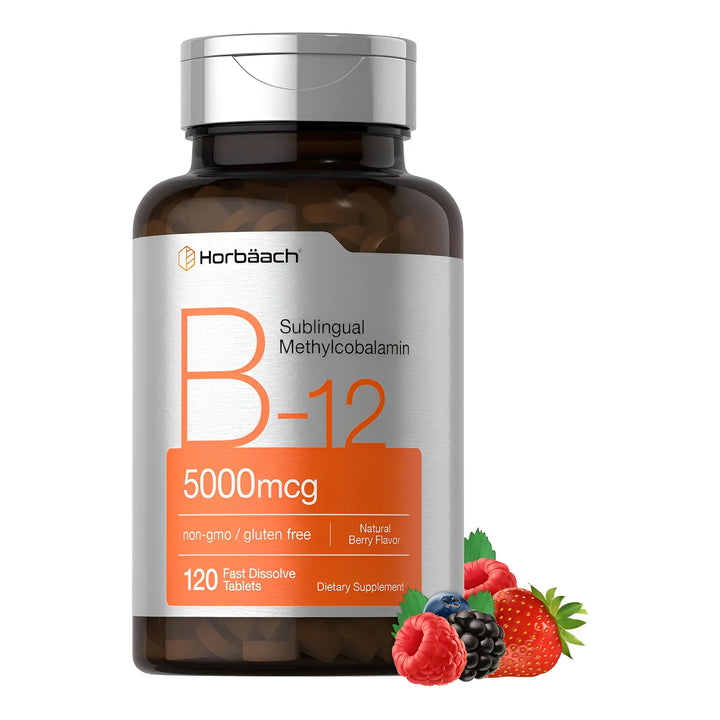 B12 Metilcobalamina Horbaach 5000 Mcg 120 Tabletas Sublinguales Sin Gluten - Imagen 1