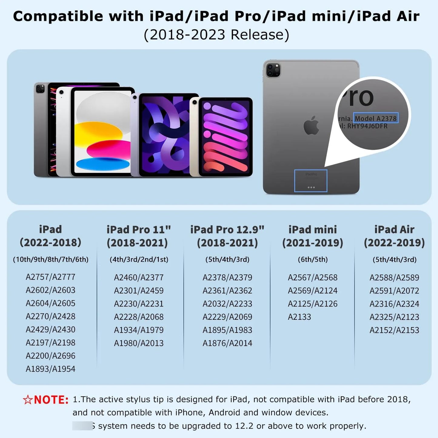 Lápiz Óptico 2 En 1 Para iPad Carga Rápida Compatible Con Pro Air Mini
