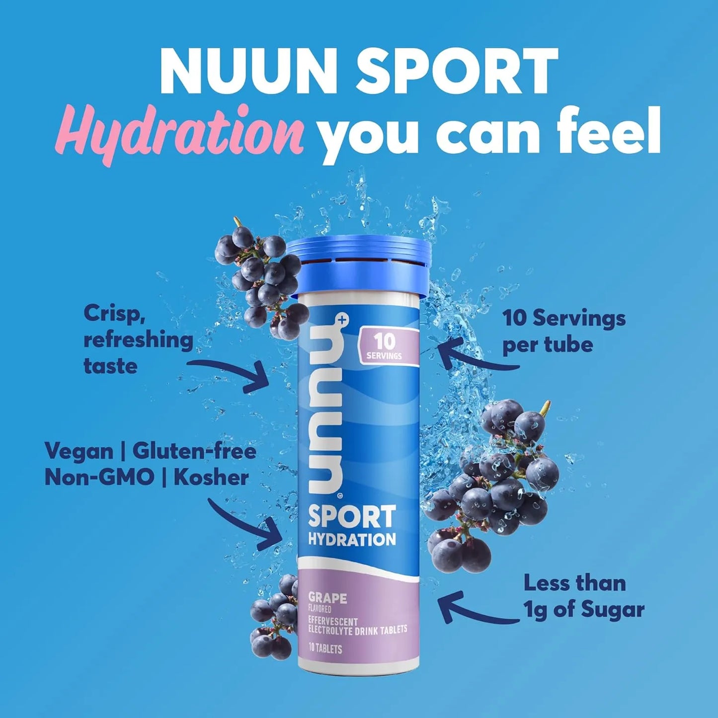 Nuun Pastillas Hidratantes Electrolitos Sabor Naranja 8 Pack Hidratacion Rapida Y Sabrosa