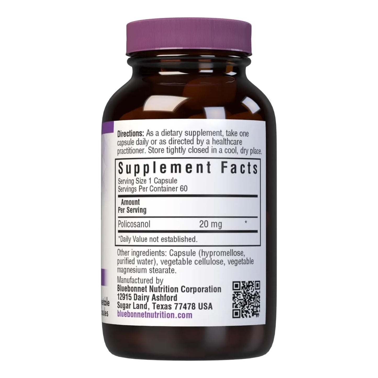 Policosanol Natural 60 Tabletas 20 Mg Salud Cardiovascular Vegano Sin Gluten