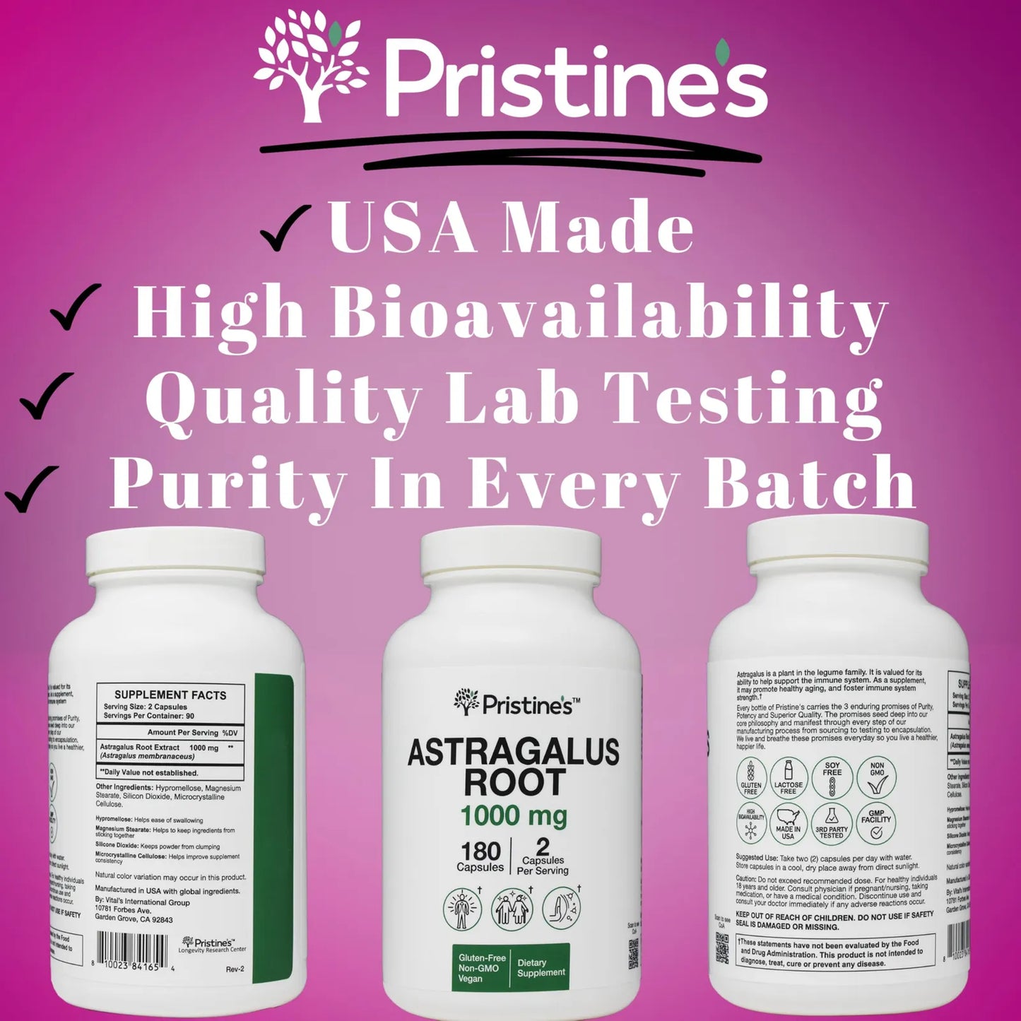 Capsulas De Raiz De Astragalo 1000 Mg Apoyo Inmunologico Salud Cardiaca Y Pulmonar