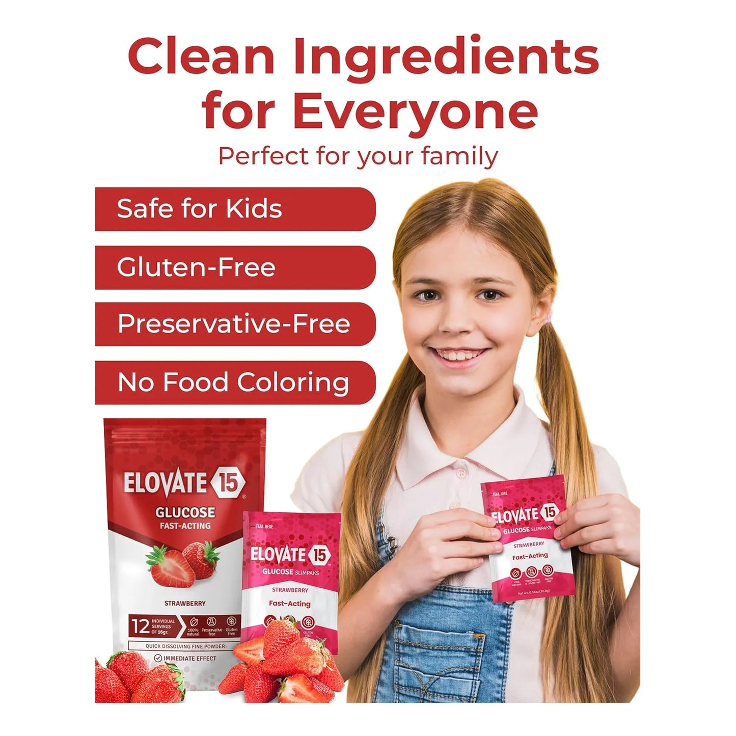 Polvo De Glucosa Rapida Accion Sabor Fresa Energia Instantanea