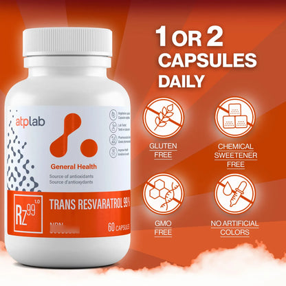 Trans Resveratrol 99 60 Capsulas Antioxidante Natural Piel Joven Y Energia