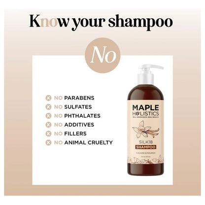 Champú Hidratante Cabello Seco Aminoácidos De Seda Maple Holistics Cabello Fresco Y Manejable