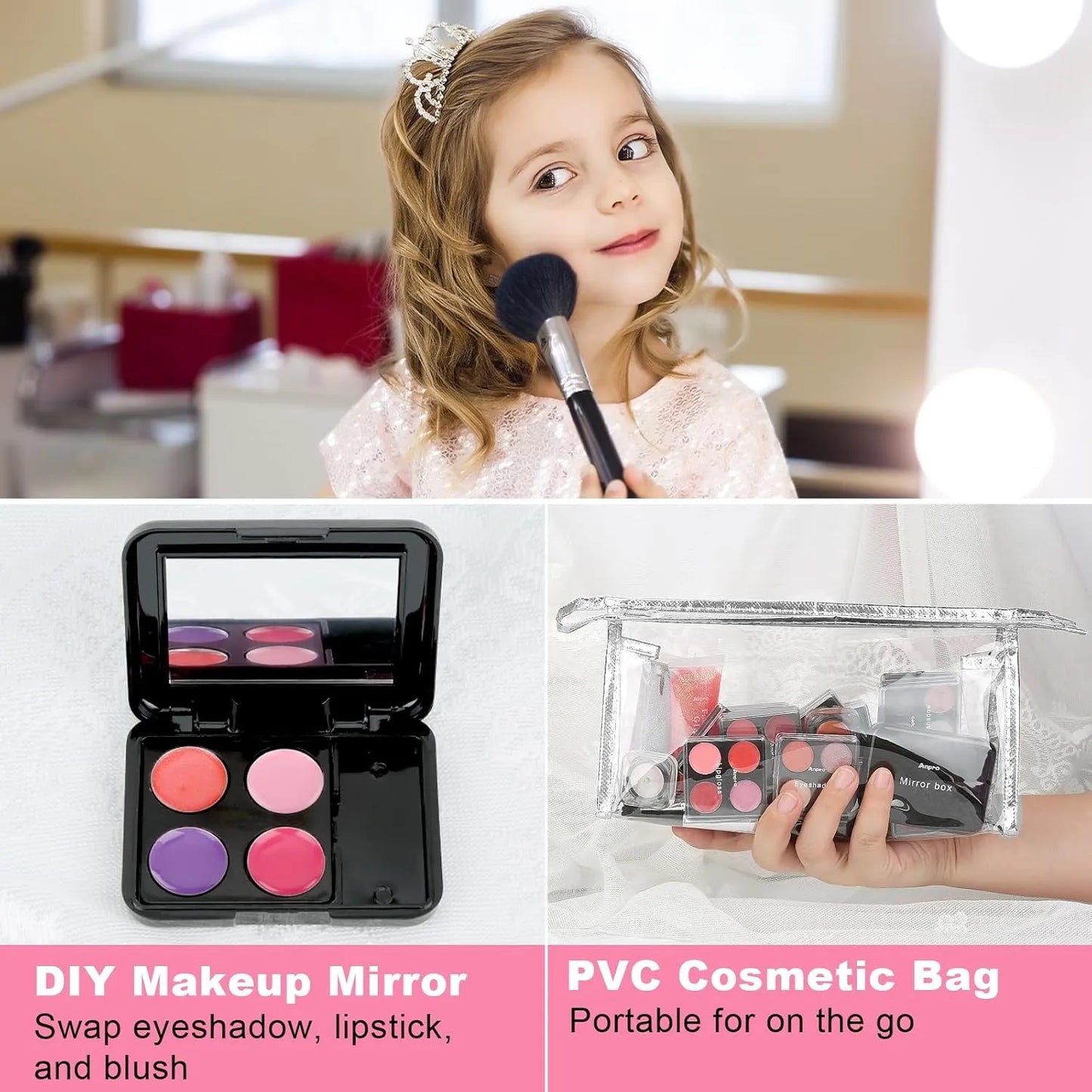 Estuche De Maquillaje Completo Con Brochas Y Lápices Labiales SOMOS IMPORTACIONES GOLD Kit Profesional