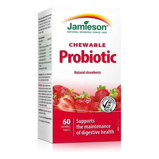 Probióticos Masticables De Fresa 60 Comprimidos Para Digestión E Inmunidad