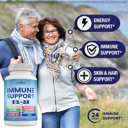 Suplemento Inmunologico 8 En 1 Con Equinacea Vitamina C Zinc Y Sauco Potente Formula Para Defensas