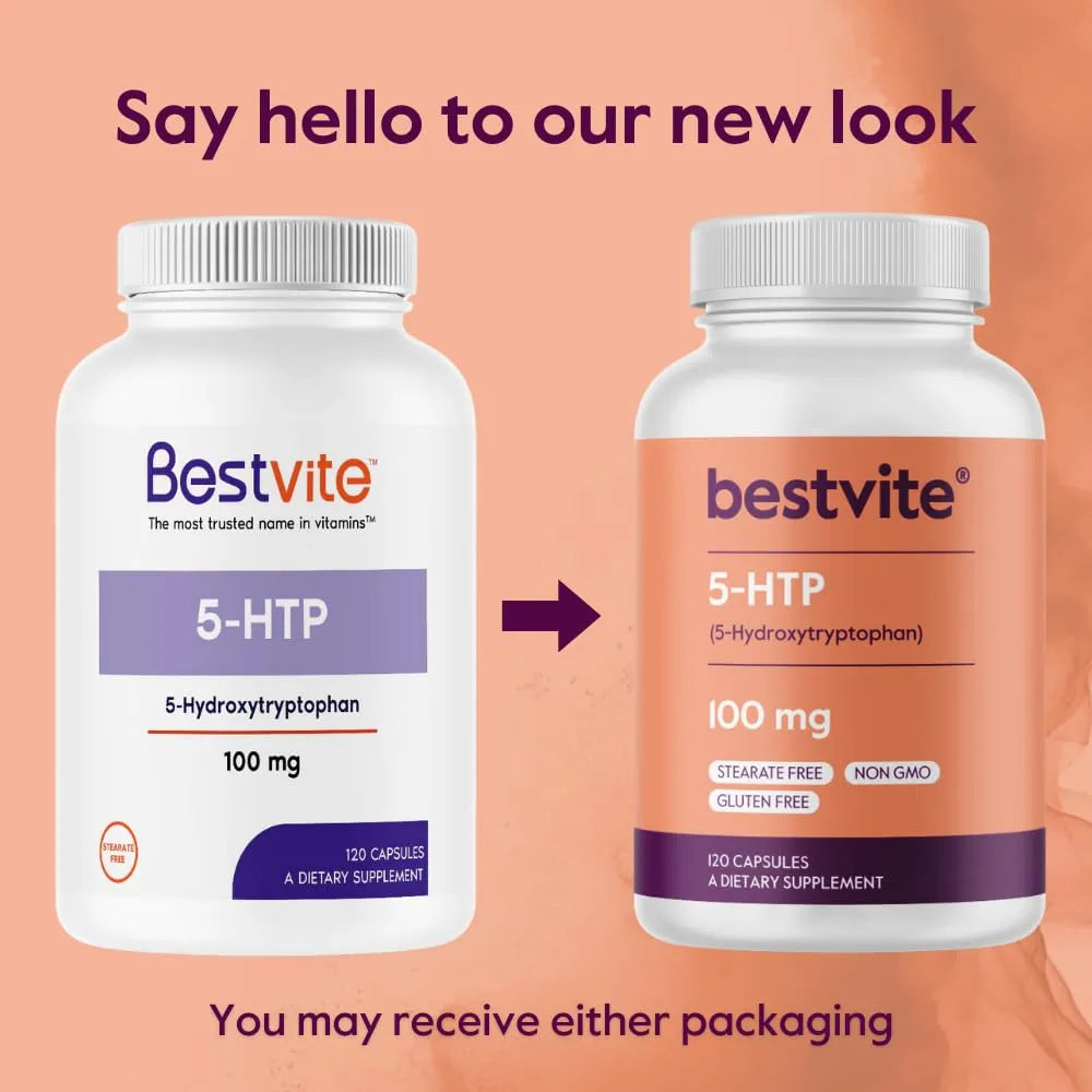 5 HTP 100mg 240 Capsulas Puro Sin Aditivos Soporte Animo y Sueño
