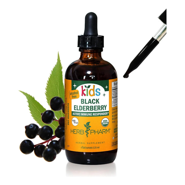 Extracto Liquido Glicerita Sauco Negro Organico Para Ninos 4 Onzas Sin Alcohol