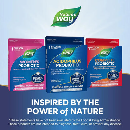 Natures Way Perlas Probioticas Acidophilus 90 Capsulas Soporte Digestivo