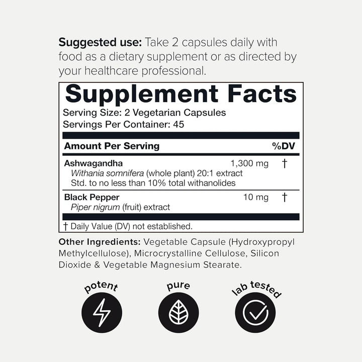 Toniiq Ashwagandha 26000mg 20x Extracto Concentrado Alta Calidad Veggie Capsules - Imagen 5