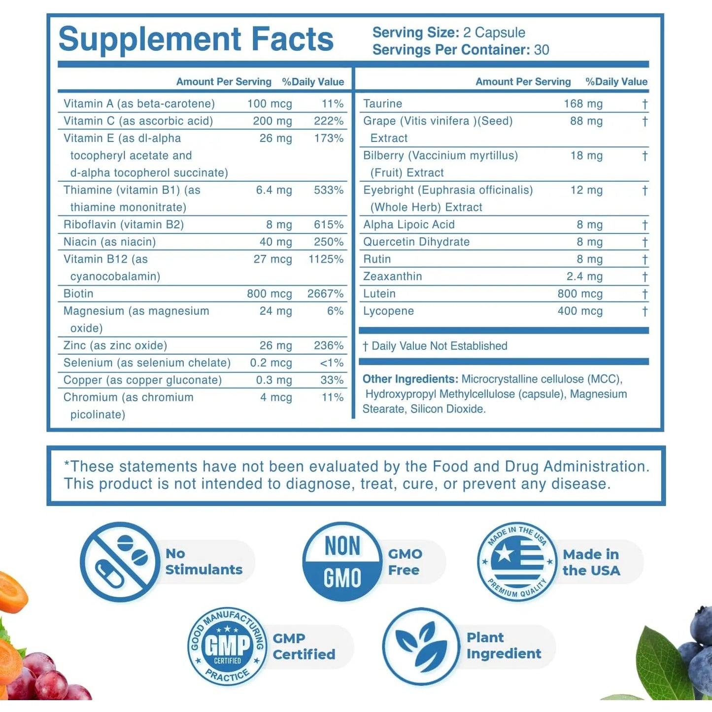 Vitaminas Para La Visión Con Luteína Y Zeaxantina Sight Easy 60 Cápsulas