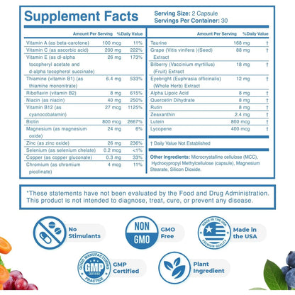 Vitaminas Para La Visión Con Luteína Y Zeaxantina Sight Easy 60 Cápsulas
