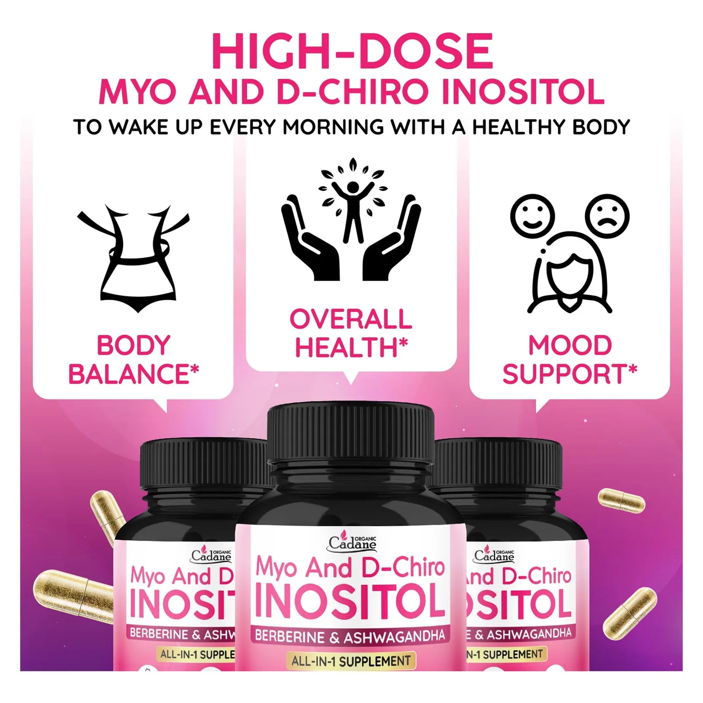 Capsulas De Inositol Organico Con Berberina Ashwagandha Maca 90 Unidades