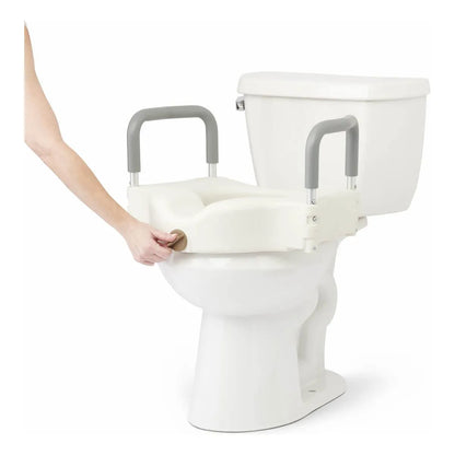 Asiento Inodoro Elevado Bariátrico Con Bloqueo Y Reposabrazos 4 Pulgadas Capacidad 600 Lb