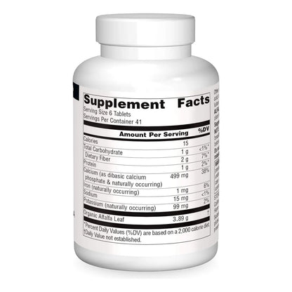 Source Naturals Alfalfa 10 Granos 250 Tabletas Suplemento Dietético Natural