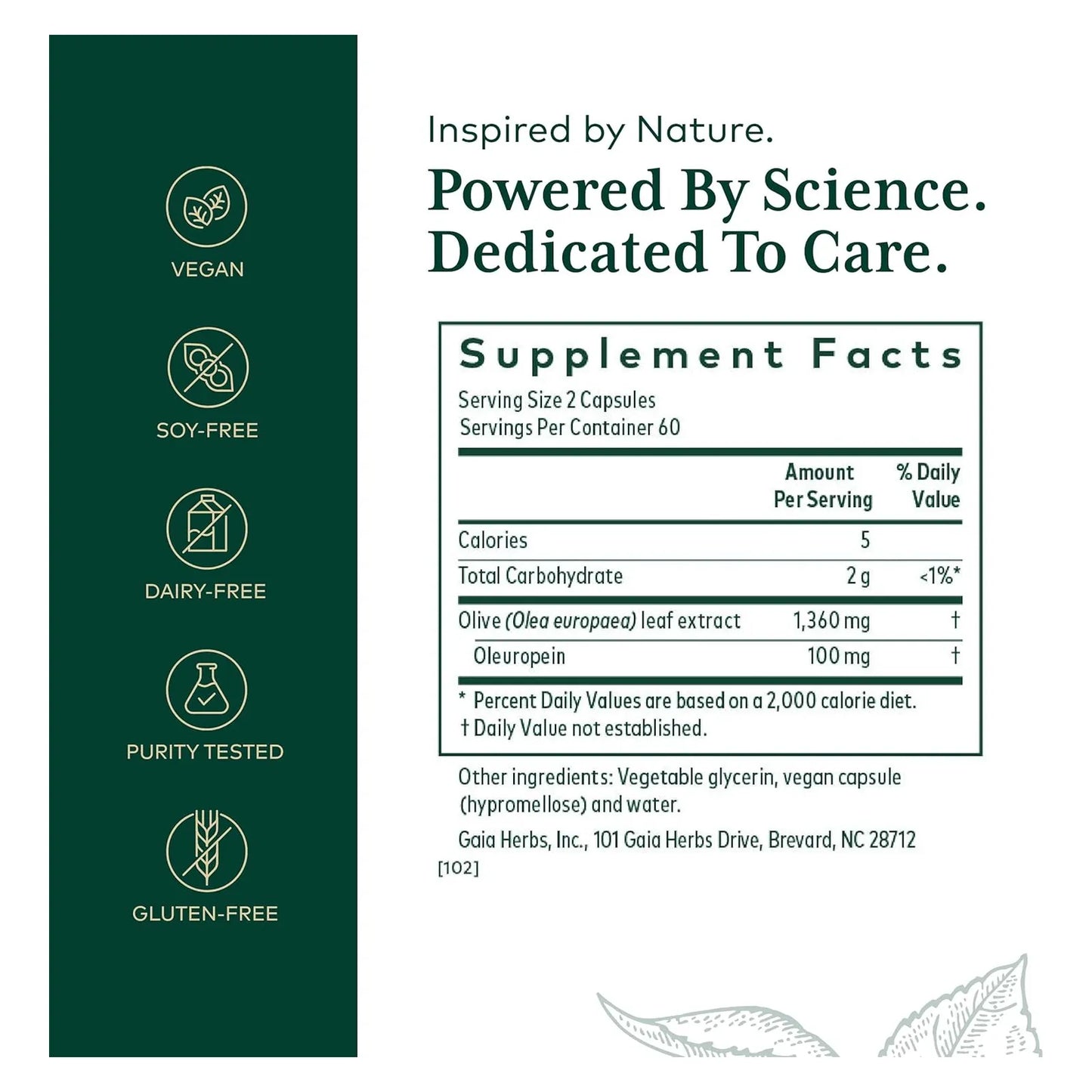 Gaia PRO Hoja De Olivo 1360 Mg Extracto Concentrado Para Bienestar Inmunológico