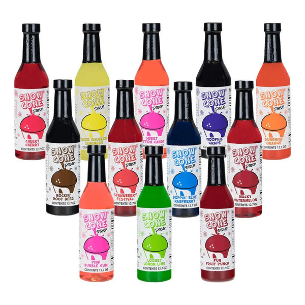 Jarabes Para Conos De Nieve 360 Ml Paquete De 12 Unidades Sabores Vibrantes